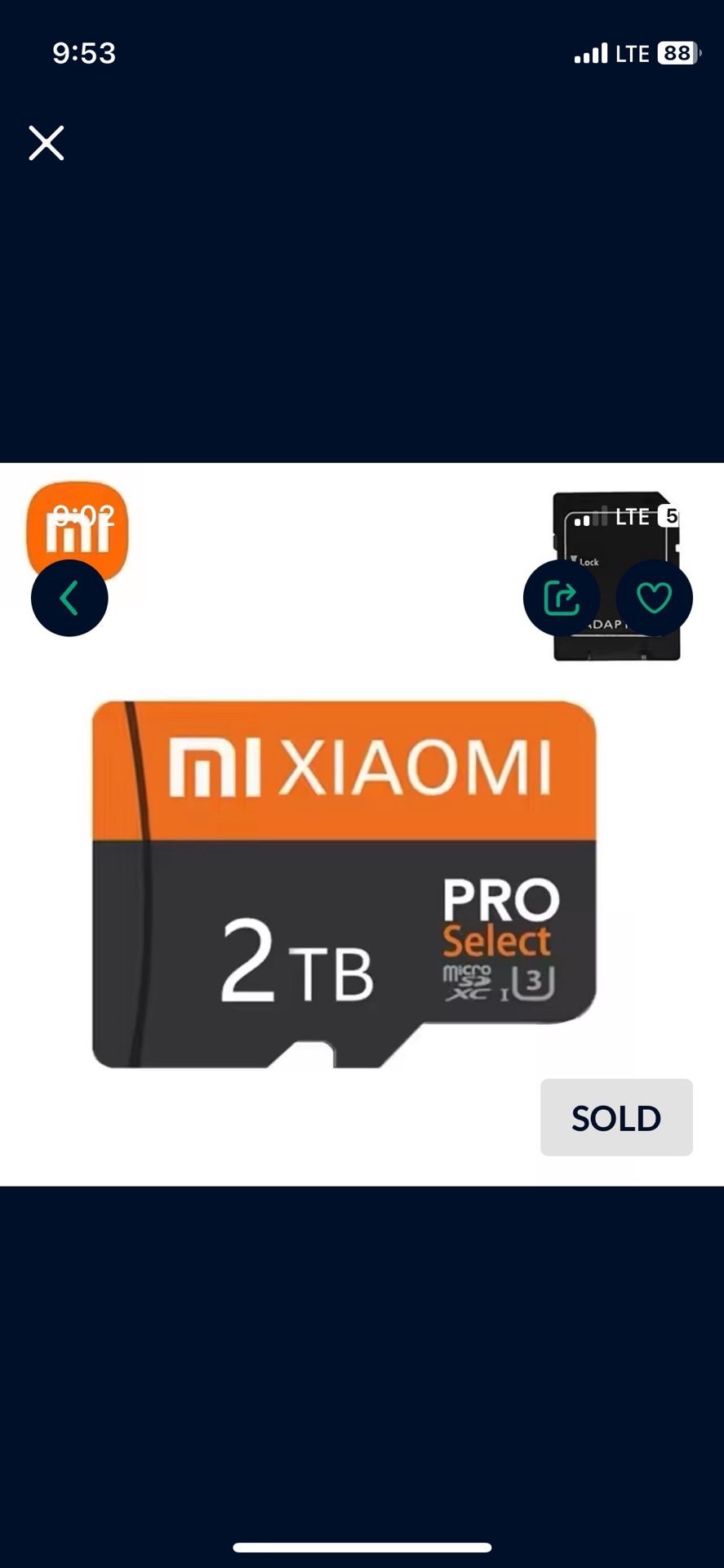 Xiaomi 2tb sd card 1x