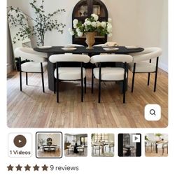 New York Modern Boucle Upholstered Dining Chair (Set of 2)