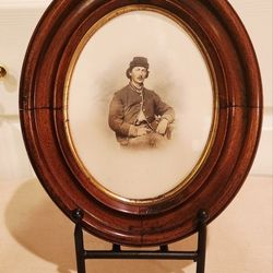 Antique Civil War Soldier Framed Photo