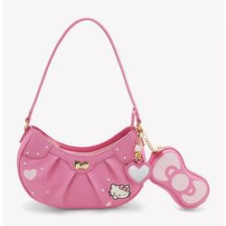 Her Universe Hello Kitty Pink Heart Baguette Bag & Bow Coin Purse