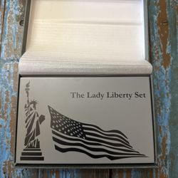 2022 Barbados $5 Lady Liberty Set 4x 1oz Silver Bar Coins Blue Nano Icing w/OGP