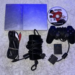 SILVER SONY PLAYSTATION 2 PS2 CONSOLE WITH VIDEO GAME & CONTROLLER 