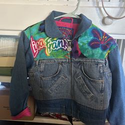 Lisa Frank Hunter Denim Bomber Jacket -small - Amazing Condition - RARE!