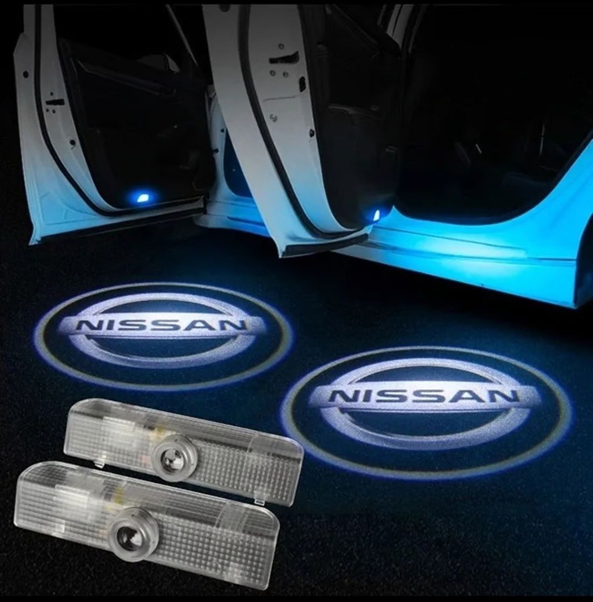 2X NISSAN LED Car Door Light Logo Projector Courtesy Ghost Shadow Laser Lamp