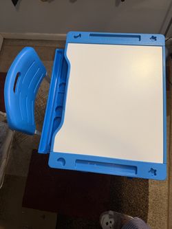 Kids Adjustable Study Desk & Chair Set — Blue — $55