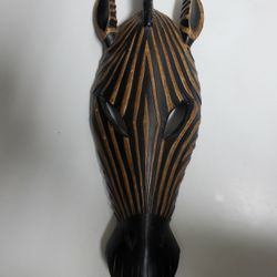 14" Heavy Durastone Zebra Mask Wall Hanging