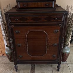 Walnut Hi boy Dresser/ Antique 