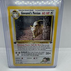 Holographic 1st Edition Giovanni’s Persian Pokémon Card W/ Swirl