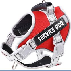 Personalized Dog Harness,No-Pull, No-Choke with Custom Patches & 2 Leash Clips, Reflective Pet Vest with Easy Control Handle for Small, Medium and Lar