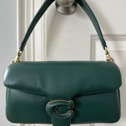Coach Pillow Tabby Smooth Leather Shoulder Bag 26 - Green - Excellent Condition
