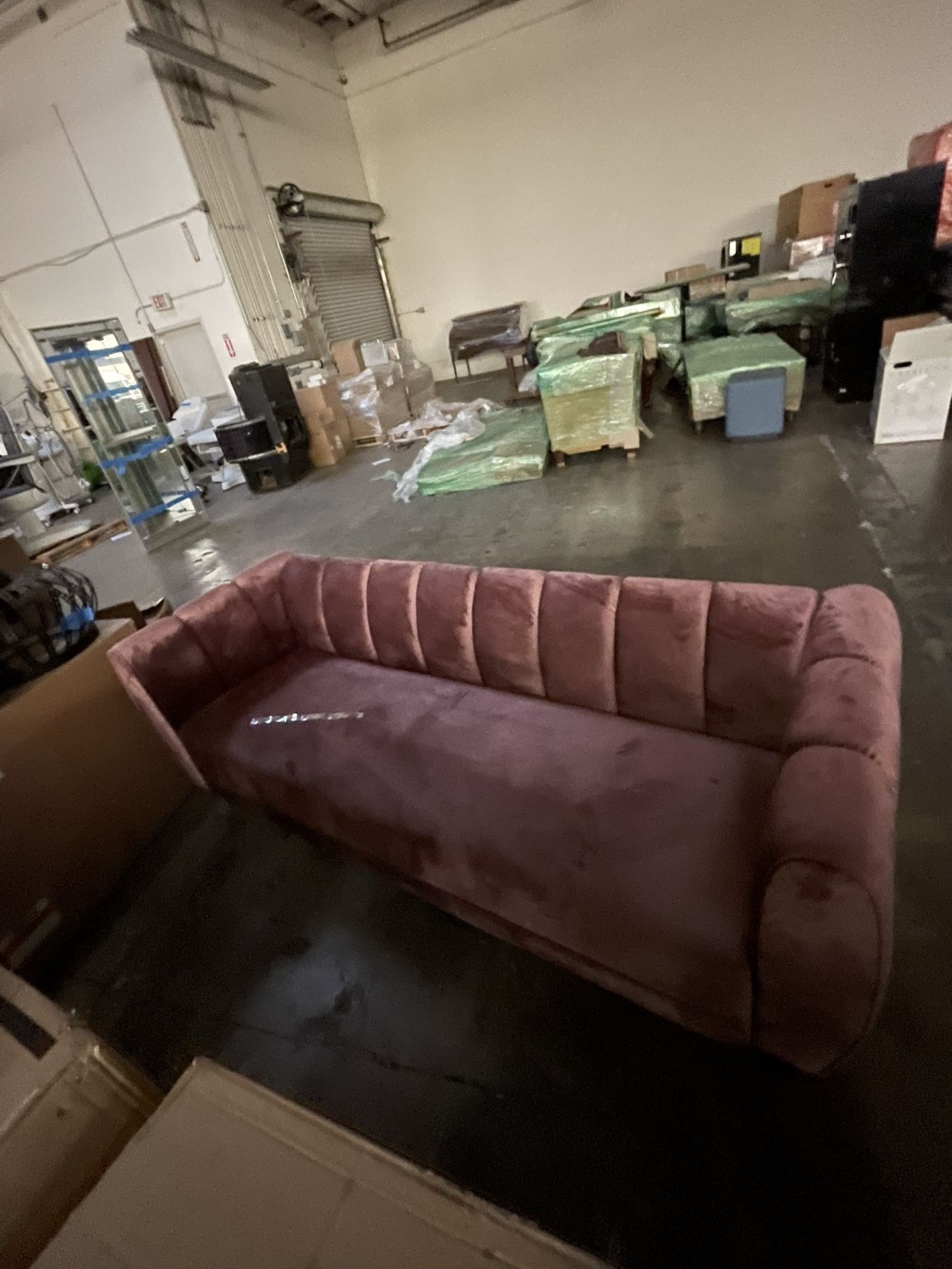 Pink Felt Couch