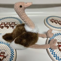 Ty Beanie Babies Buddy  Stretch the Ostrich  16” standing 10” sitting  with tags