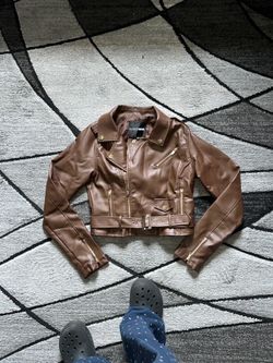 fashion nova brown leather jacket