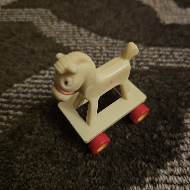 Vintage 1986 Muppet Babies Yellow Rocking Horse McDonald's Toy