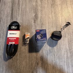 Brand New Car Parts // Denso Oil Filter/ Gates Serpent Belt / Doorman Oil Plug / Gas Tank Fuel Cover