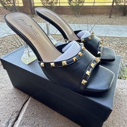 Black Gold Stud Heels 