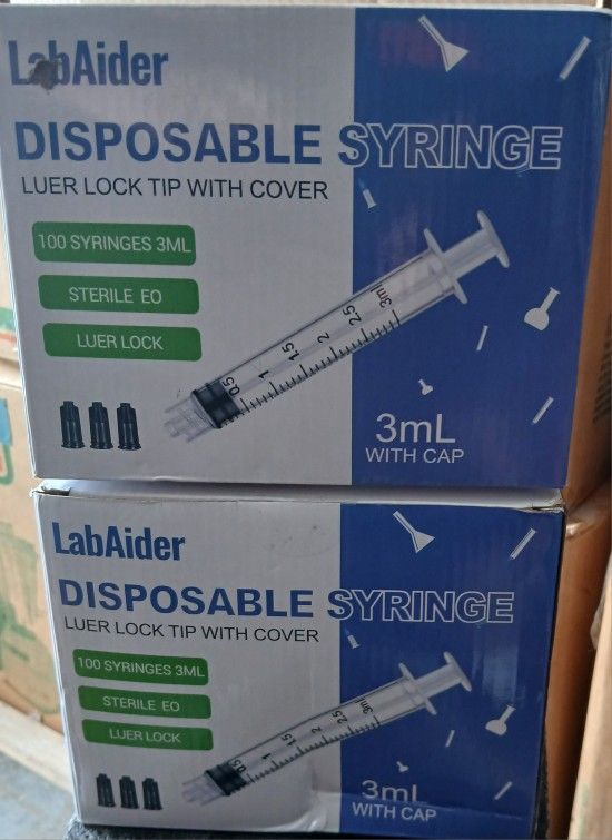 New In Box 3ml Disposable Syringes 15 For The The Pair