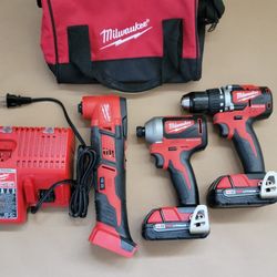 Milwaukee M18 Brushless Drill Driver Kit W/2 2.0 Batteries + Multi-Tool