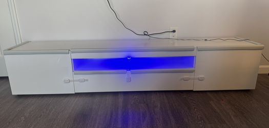 modern white TV stand