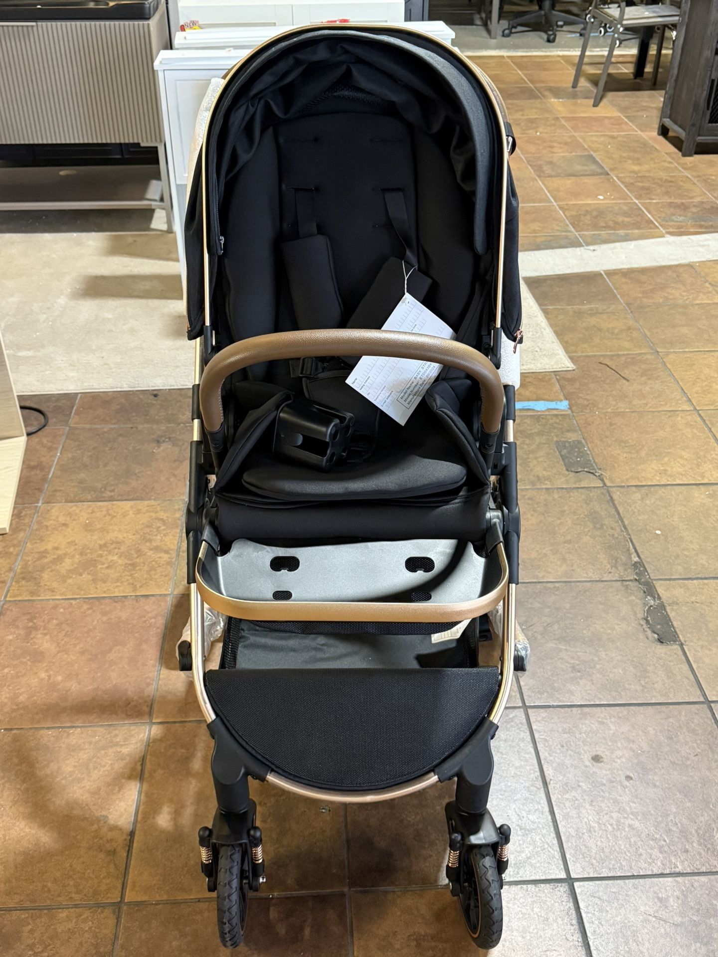 Baby Stroller for Newborn, 4 Modes Convertible Toddler Stroller, High Landscape Pushchair with Reversible Seat, One-Hand Fold, Cup Holder, Storage Bas