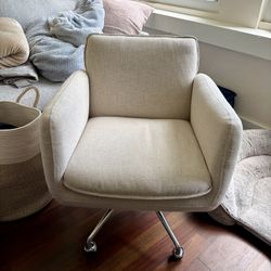 Crate & Barrel Jens Plush Ivory Office Chair