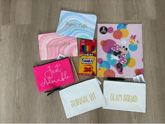 $10 for Lot of Arts & Crafts Supplies & Cosmetic Bags