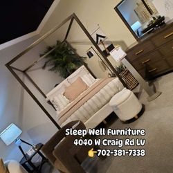 👑Queen Canopy Bed Frame, 👉Furniture Sectional, Dining Table, Bunk Beds Avail 