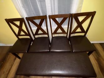 5-Piece Dining Seating Set – 4 Chairs + Bench