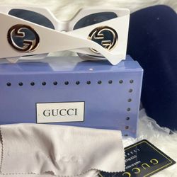 Gucci  White Frame Sunglasses 