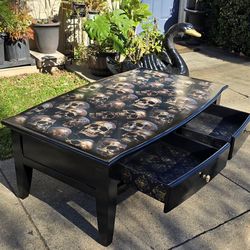 Unique 💀🖤Gothic/Eclectic/ Whismigoth TV Stand/ Console/Coffee Table with drawers