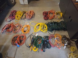 Electric Extension cords. Numerous lengths and gages. 3 prong and 2.