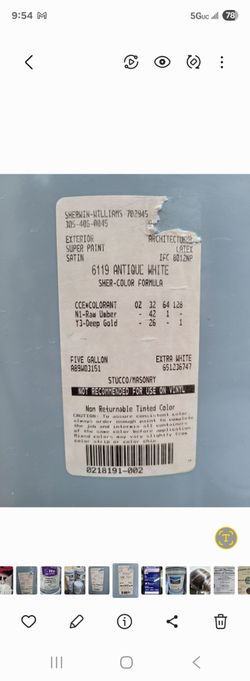 Sherwin-Williams 5-Gallon Exterior Paint Antique White