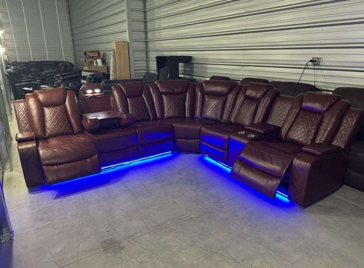 Red Sectional Living Room Couch New