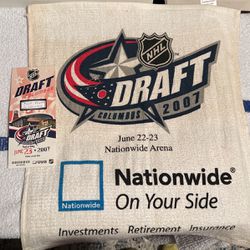 Ticket and Commemorative Towel of Blue Jackets 