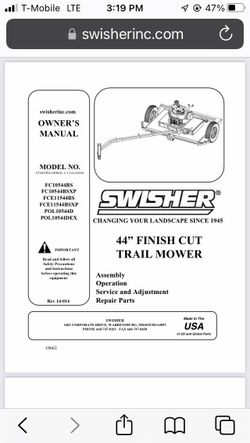 Swisher 44 Inch Finish Mower