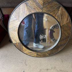 Large Round Boho Frame Mirror