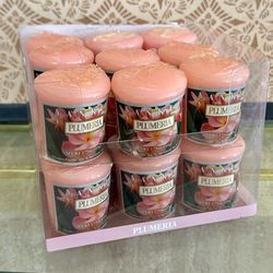 18ct LOT Yankee Candle Plumeria votives + Fresh Cut Roses NOS 1.75oz