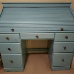 Blue Roll Top Desk