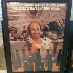 20x26 Vintage Pub Poster/ Framed Poster/ Man Cave Decor c. 1983 $15