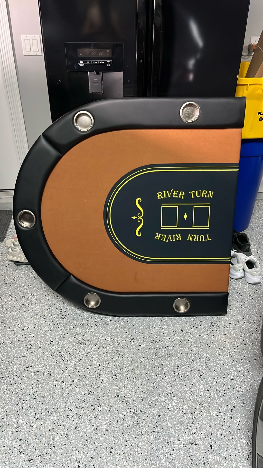 AS NEW Barrington 10 Player Folding Poker Table with Steel Cup Holders & Padded Rails