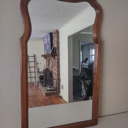 Nice Antique Heavy Wood Framed  Mirror 