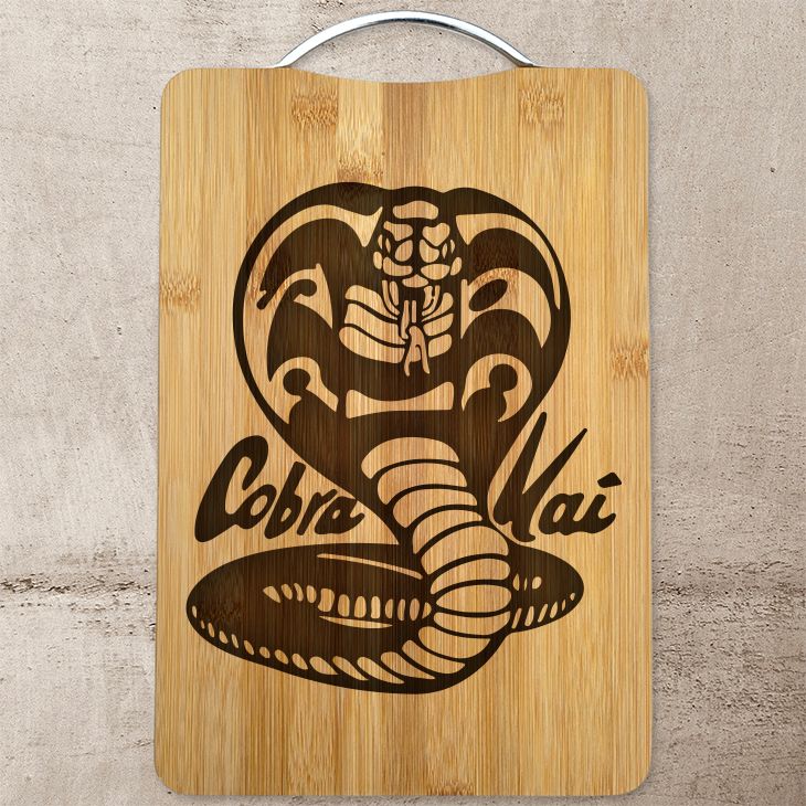 cobra kai snake Laser Engraved Cutting Board