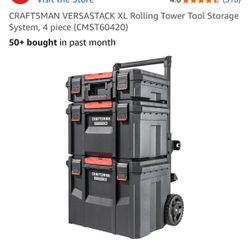 Rolling tower tool storage system