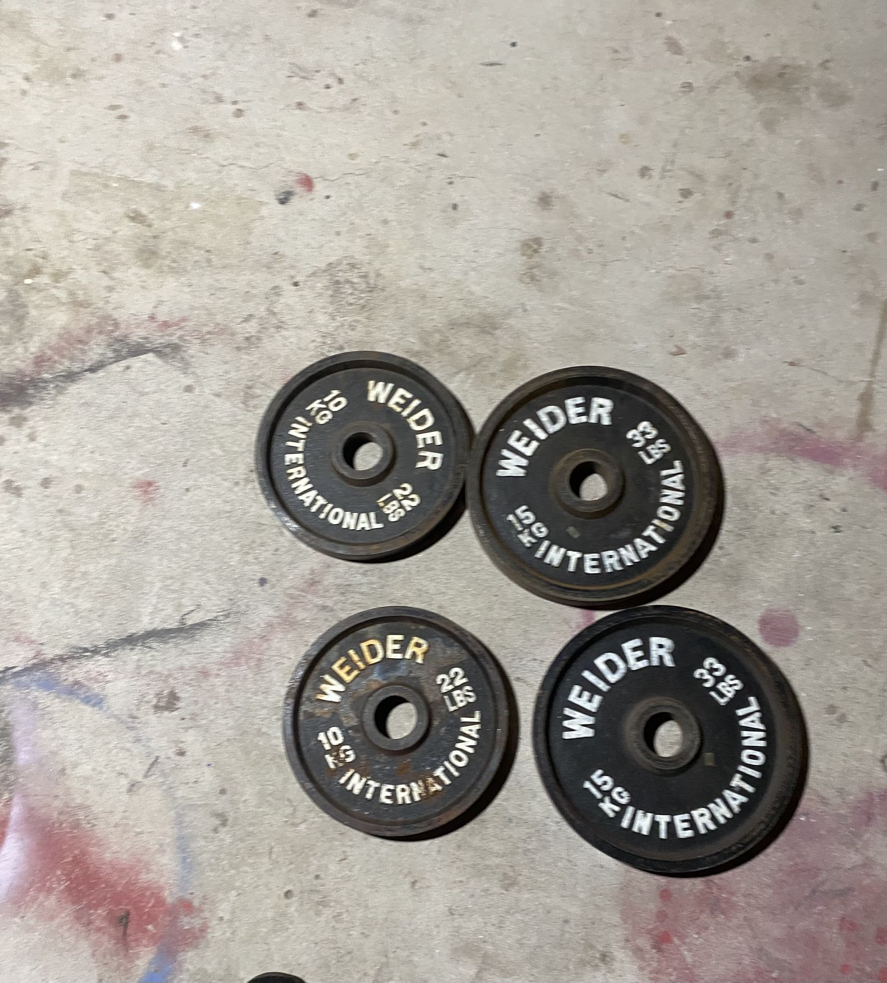 110lbs Of Olympic Weights, Pair Of 33lbs And A Pair Of 22lb...