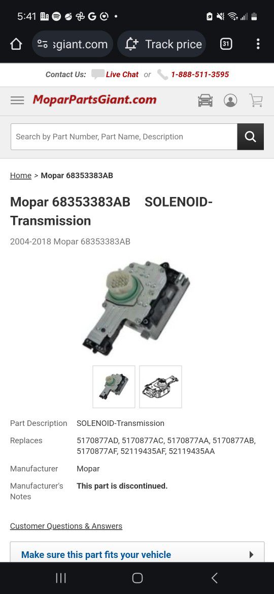 GM/ Dodge Transmission Solenoid MOPAR
