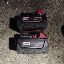 2 Milwaukee 5 Amp M18