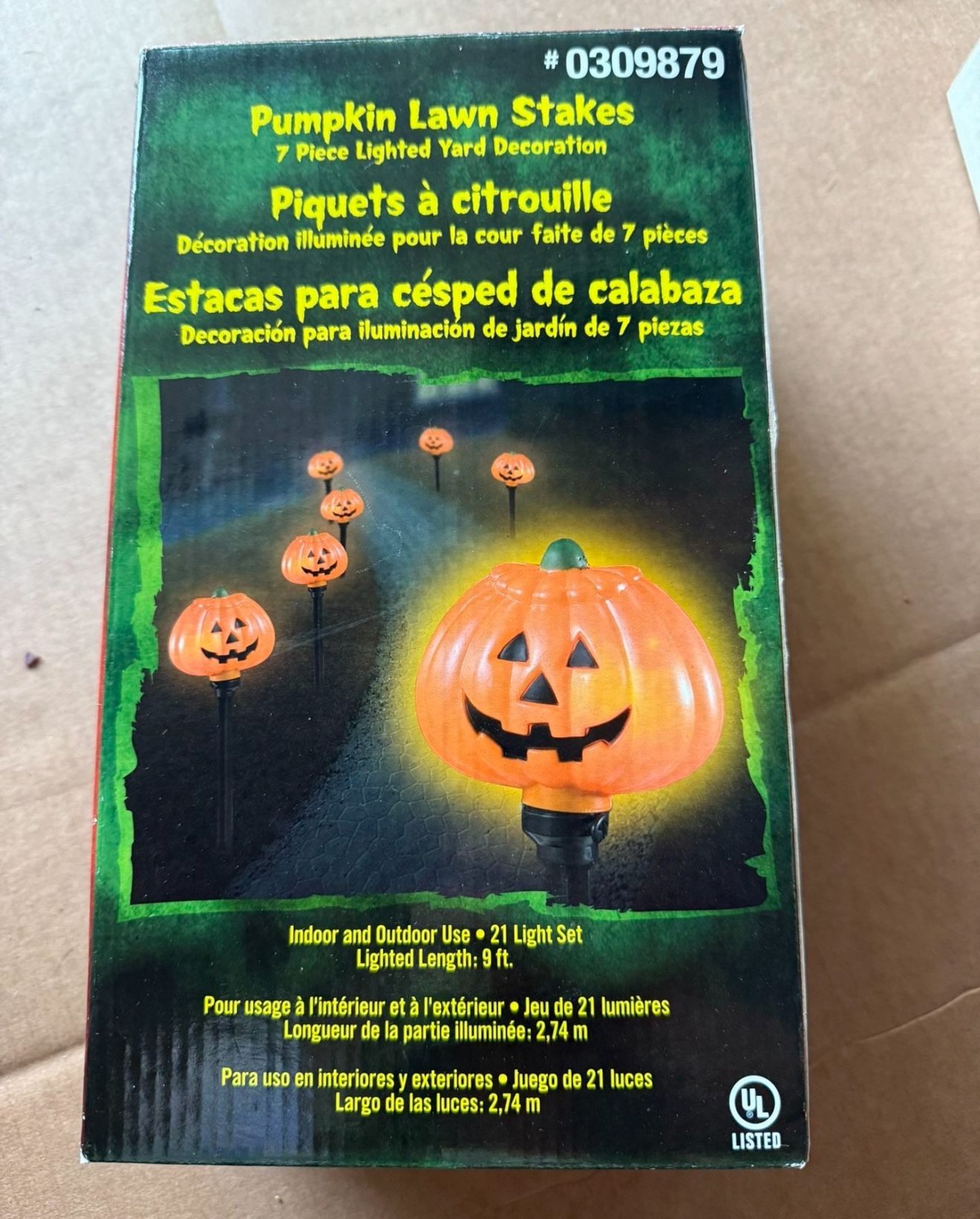Pumpkin Decoration Yard Lawn Stakes 9’ foot Length NIB