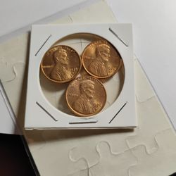 Group Of (3) Uncirculated 1974-S Lincoln Pennys For Sale