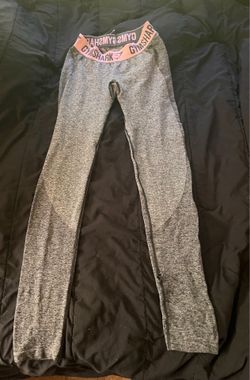 GymShark pink waistband heather grey leggings