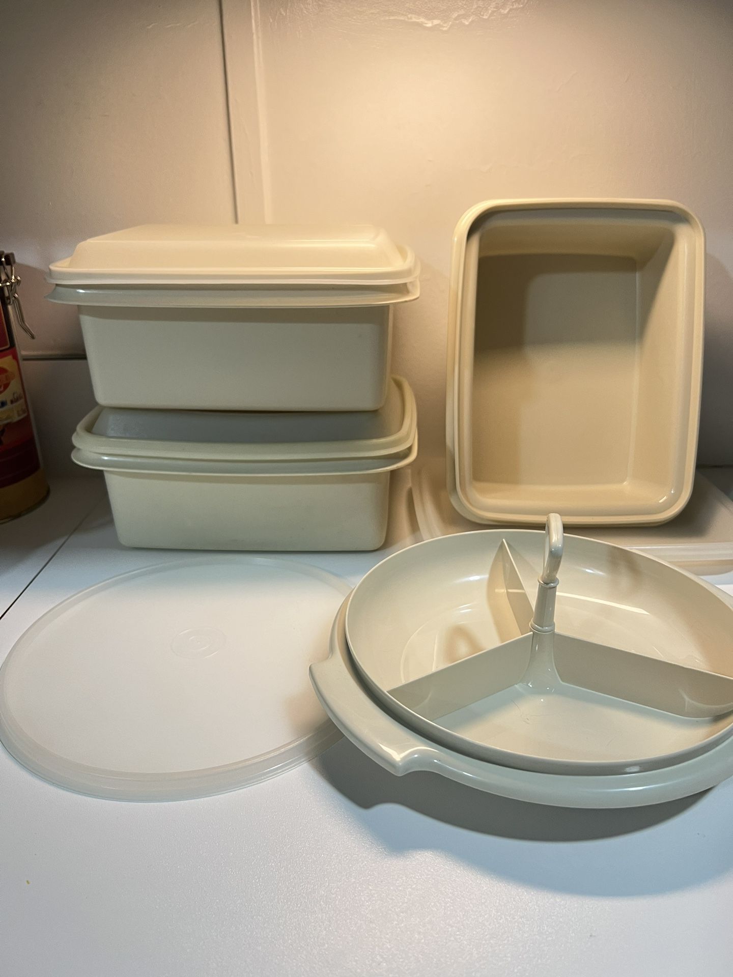 Vintage Tupperware 1254 Freeze-N-Save Container Ice Cream Keeper & Lid 1255 Lot